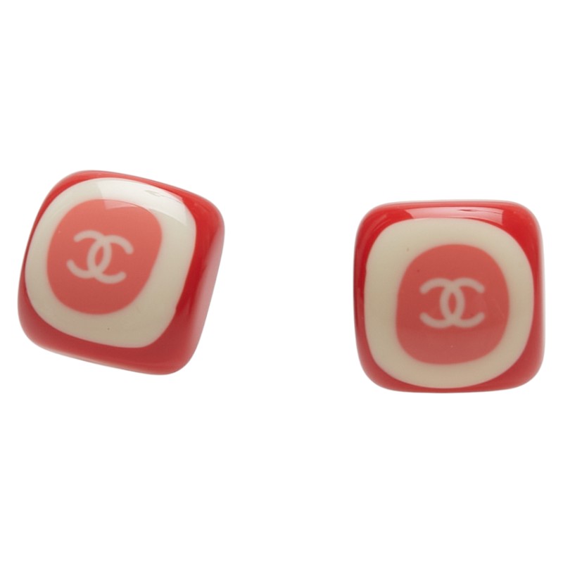 シャネル ココマーク ピアス ゴールド レッド メッキ レディース CHANEL 【中古】