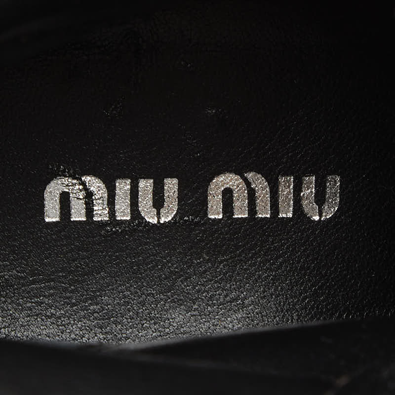 ミュウミュウ ブーツ サイズ：37.5 ブラウン レザー レディース MIUMIU 【中古】