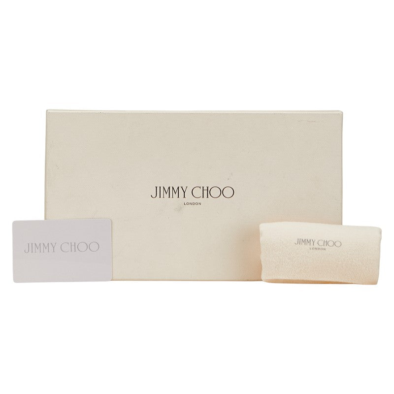 ジミーチュウ スター スタッズ 長財布 ネイビー キャンバス レザー レディース JIMMY CHOO 【中古】