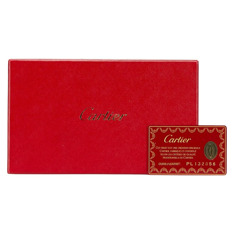 カルティエ ハッピーバースデー 長財布 ワインレッド ボルドー パテントレザー レディース CARTIER 【中古】