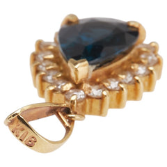 K18YG イエローゴールド サファイア ダイヤ0.25ct ペンダントトップ レディース 【中古】