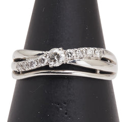 Pt900 プラチナ ダイヤ0.30ct リング 指輪 レディース 14号 【中古】