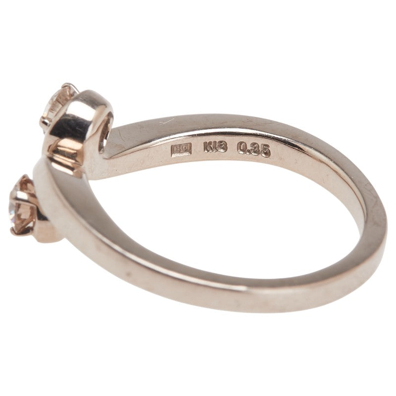 K18WG ホワイトゴールド ダイヤ0.35ct リング 指輪 レディース 14号 【中古】