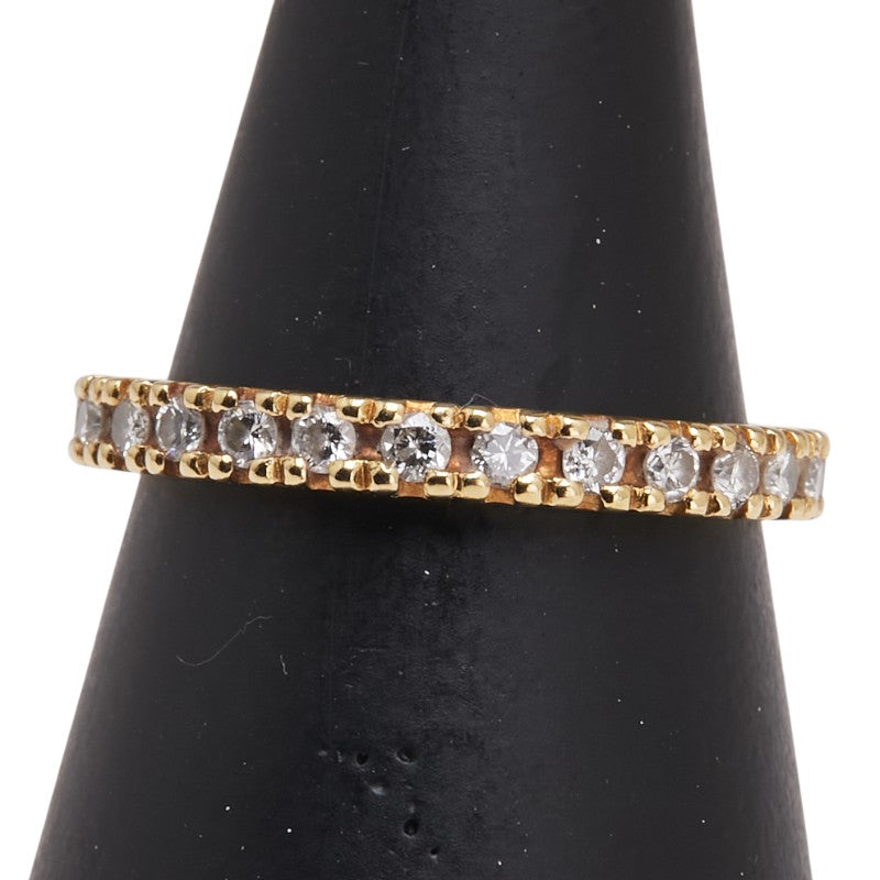 K18YG イエローゴールド ダイヤ0.50ct フルエタニティ リング 指輪 レディース 11号 【中古】