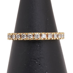 K18YG イエローゴールド ダイヤ0.50ct フルエタニティ リング 指輪 レディース 11号 【中古】