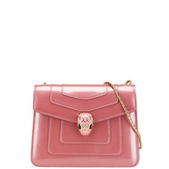 ブルガリ セルペンティ フォーエバー チェーン ショルダーバッグ ピンク ゴールド エナメル レディース BVLGARI 【中古】