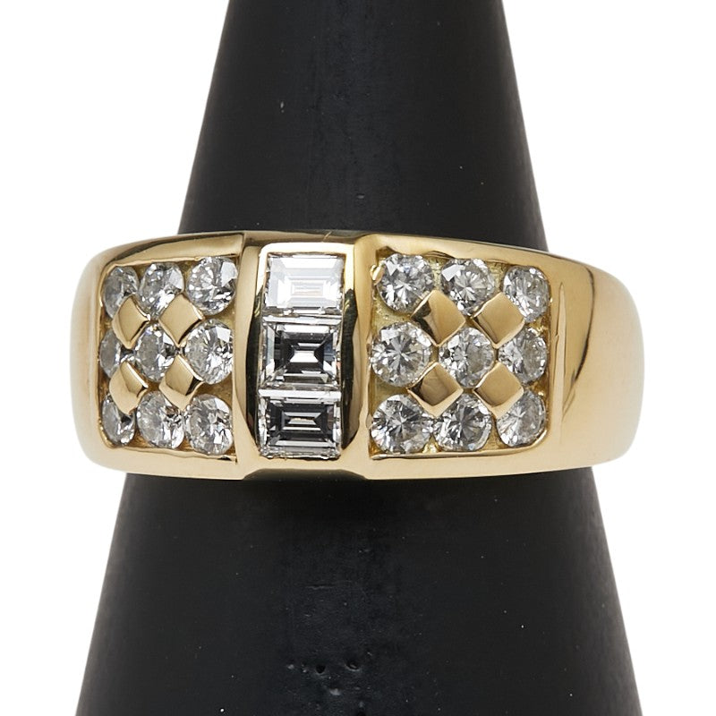 K18YG イエローゴールド ダイヤ1.01ct リング 指輪 レディース 10号 【中古】