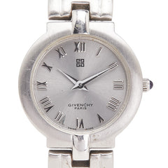 ジバンシー ラウンド 腕時計 クオーツ シルバー文字盤 ステンレススチール レディース Givenchy 【中古】