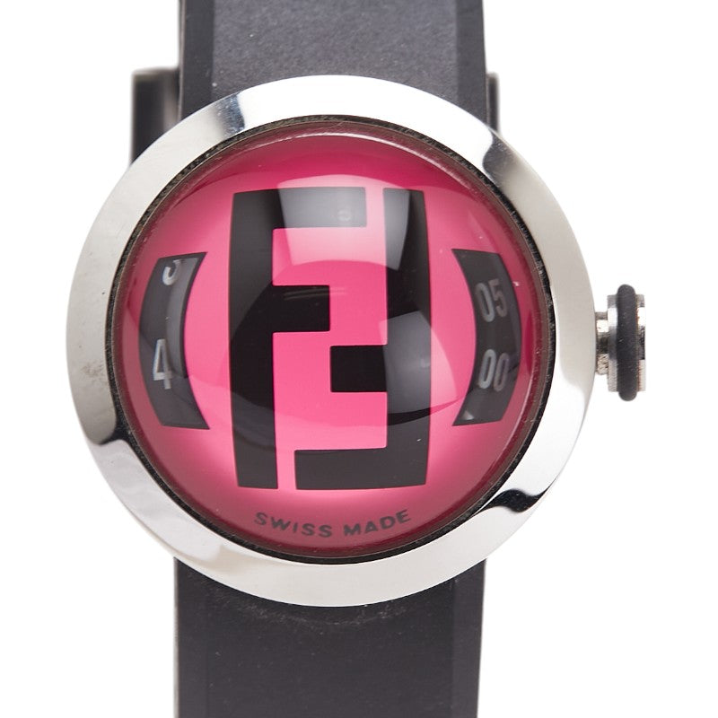 フェンディ ブースラ 腕時計 8010L クオーツ ピンク文字盤 ステンレススチール ラバー レディース FENDI 【中古】