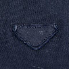 プラダ 25SS 三角ロゴ レイヤード 半袖Tシャツ サイズ:S UJN912 ネイビー ホワイト コットン メンズ PRADA 【中古】