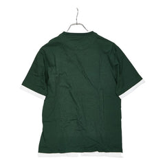 プラダ 25SS 三角ロゴ レイヤード 半袖Tシャツ サイズ:S UJN912 グリーン ホワイト コットン メンズ PRADA 【中古】