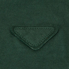 プラダ 25SS 三角ロゴ レイヤード 半袖Tシャツ サイズ:S UJN912 グリーン ホワイト コットン メンズ PRADA 【中古】