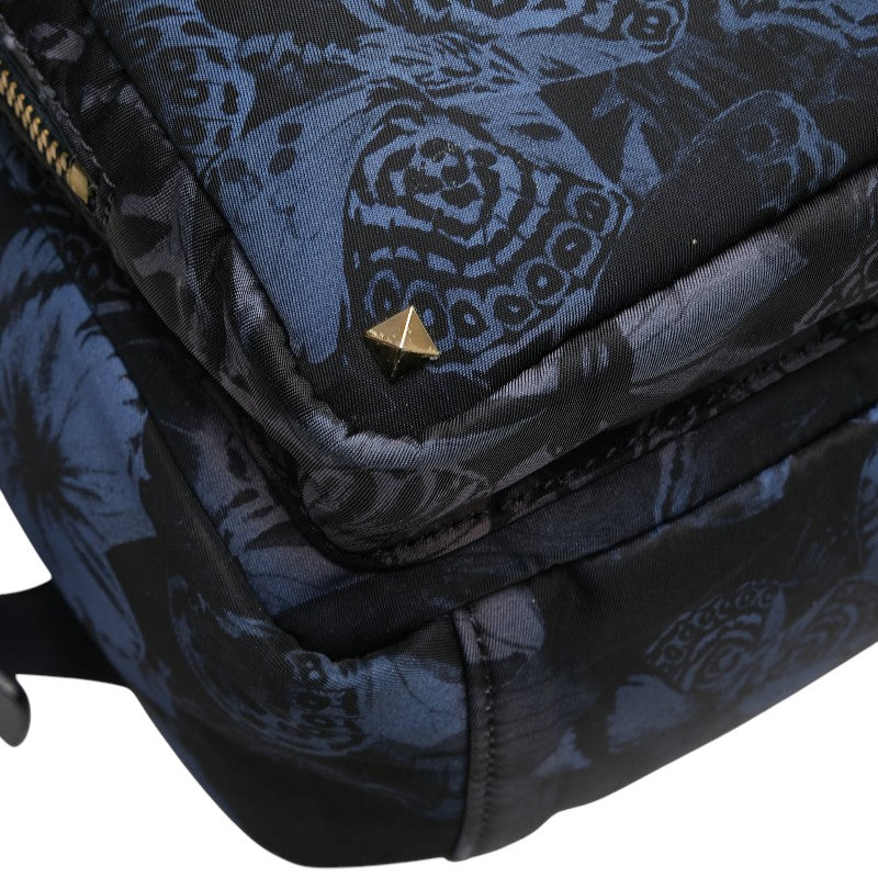 ヴァレンティノ スタッズ リュック バッグパック ネイビー ブラック ナイロン レディース VALENTINO 【中古】