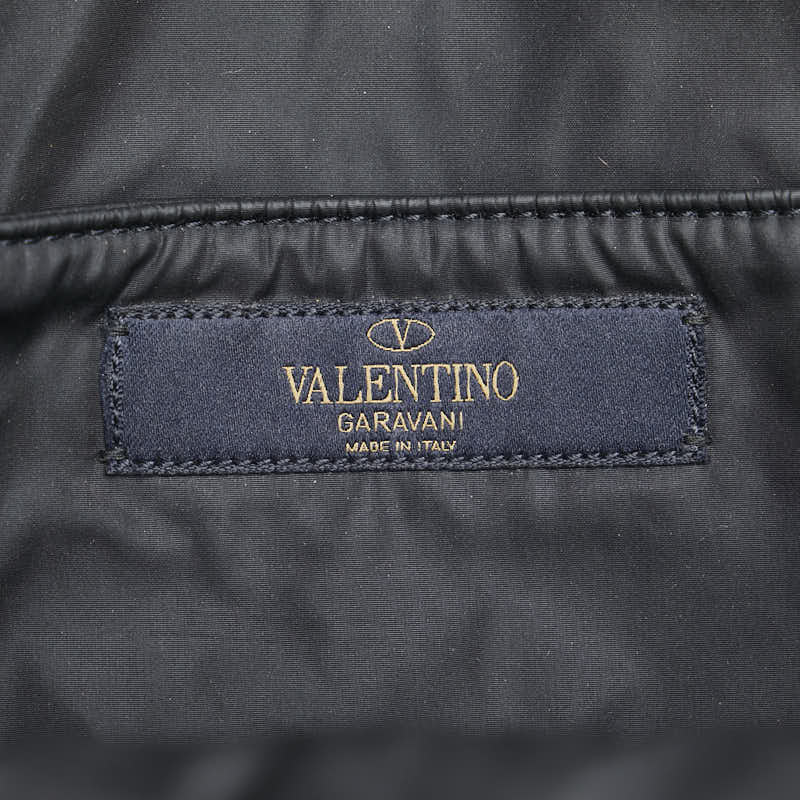 ヴァレンティノ スタッズ リュック バッグパック ネイビー ブラック ナイロン レディース VALENTINO 【中古】