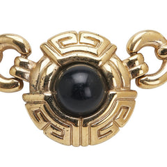 ジバンシー ヴィンテージ ロゴ ネックレス ゴールド ブラック メッキ レディース Givenchy 【中古】