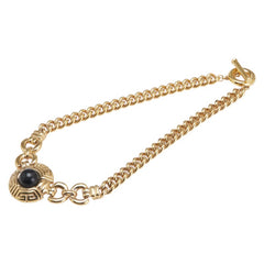 ジバンシー ヴィンテージ ロゴ ネックレス ゴールド ブラック メッキ レディース Givenchy 【中古】