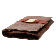 サルヴァトーレフェラガモ ヴァラ 長財布 ブラウン レザー レディース Salvatore Ferragamo 【中古】