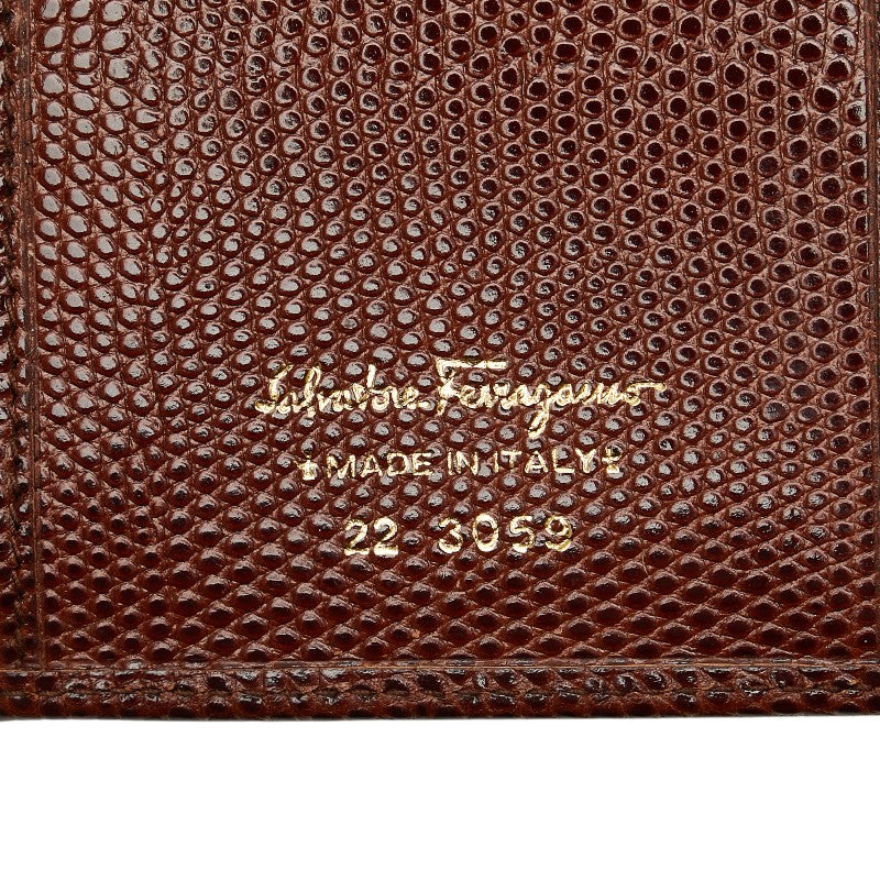 サルヴァトーレフェラガモ ヴァラ 長財布 ブラウン レザー レディース Salvatore Ferragamo 【中古】