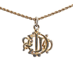 クリスチャンディオール ロゴ ネックレス ゴールド メッキ レディース Christian Dior 【中古】