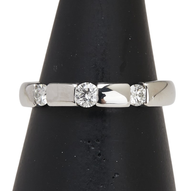 Pt900 プラチナ ダイヤ0.300ct トリロジー リング 指輪 レディース 13.5号 【中古】