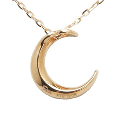 スタージュエリー K18YG イエローゴールド ダイヤ0.06ct 月 ムーン モチーフ ネックレス レディース STAR JEWELRY 【中古】