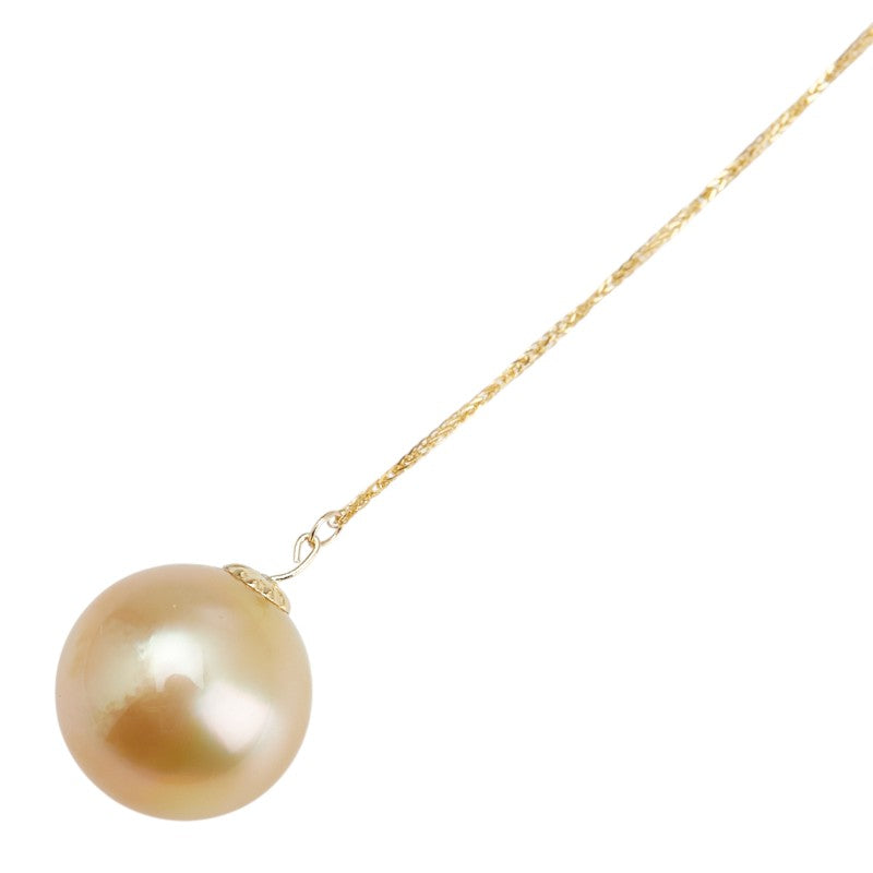 K18YG イエローゴールド 白蝶真珠10.6mm ペンダントネックレス レディース 【中古】
