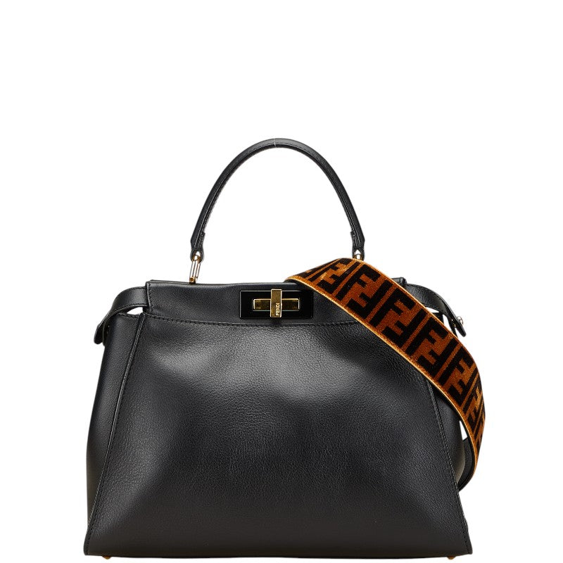フェンディ ピーカブー ミディアム ハンドバッグ ショルダーバッグ 2WAY 8BN290 ブラック レザー レディース FENDI 【中古】
