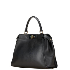 フェンディ ピーカブー ミディアム ハンドバッグ ショルダーバッグ 2WAY 8BN290 ブラック レザー レディース FENDI 【中古】