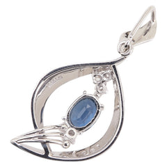 Pt900 プラチナ サファイア0.61ct ダイヤ ペンダントトップ レディース 【中古】