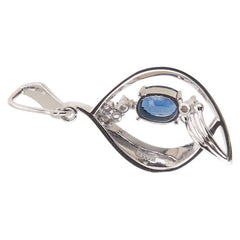 Pt900 プラチナ サファイア0.61ct ダイヤ ペンダントトップ レディース 【中古】