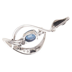 Pt900 プラチナ サファイア0.61ct ダイヤ ペンダントトップ レディース 【中古】