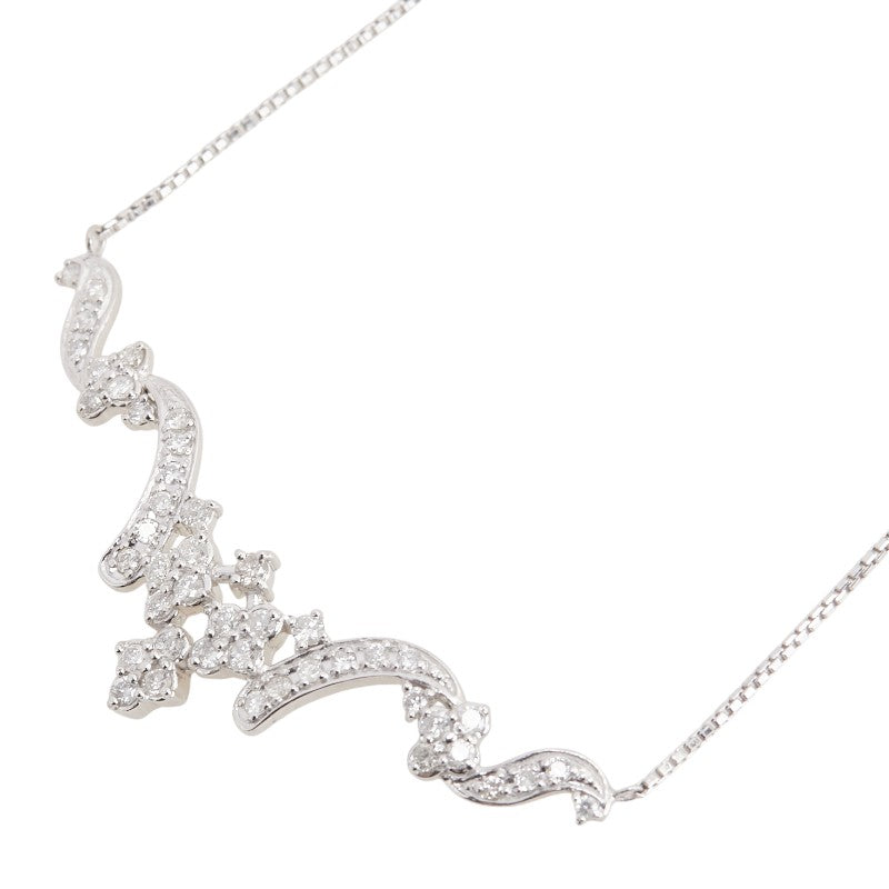 Pt900 プラチナ Pt850 プラチナ ダイヤ0.50ct ペンダントネックレス レディース 【中古】