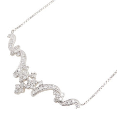 Pt900 プラチナ Pt850 プラチナ ダイヤ0.50ct ペンダントネックレス レディース 【中古】