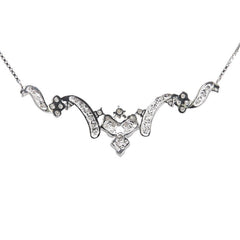 Pt900 プラチナ Pt850 プラチナ ダイヤ0.50ct ペンダントネックレス レディース 【中古】