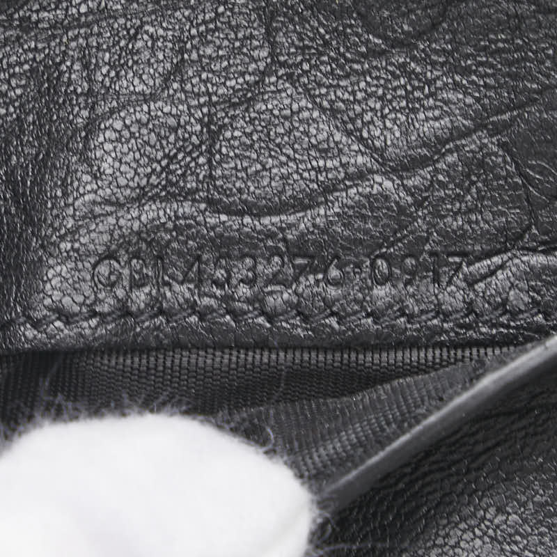 サンローラン YSLロゴ クロコ型押し 二つ折り財布 ブラック レザー レディース SAINT LAURENT 【中古】
