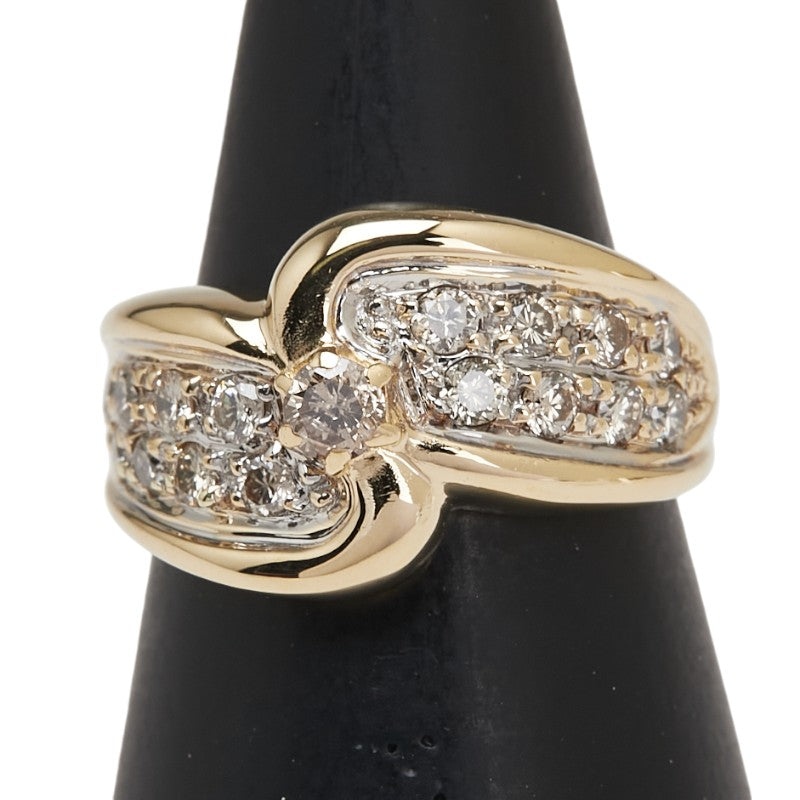 K18YG イエローゴールド ダイヤ0.71ct リング 指輪 レディース 10号 【中古】
