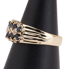 K18YG イエローゴールド サファイア1.00ct ダイヤ0.08ct リング 指輪 レディース 15号 【中古】