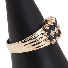 K18YG イエローゴールド サファイア1.00ct ダイヤ0.08ct リング 指輪 レディース 15号 【中古】