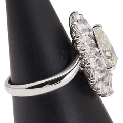 Pt900 プラチナ ダイヤ1.74ct ダイヤ2.06ct ピンクダイヤ0.25ct 雫 モチーフ リング 指輪 レディース 12.5号 【中古】