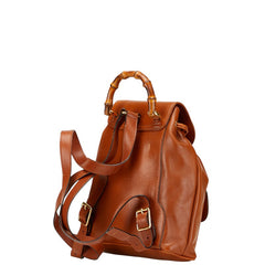 グッチ バンブー リュック バックパック 003 1705 0030 ブラウン レザー レディース GUCCI 【中古】