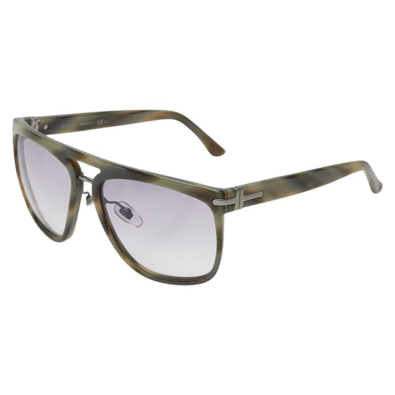グッチ サングラス GG1028 カーキグリーン ブラウン プラスチック メンズ GUCCI 【中古】