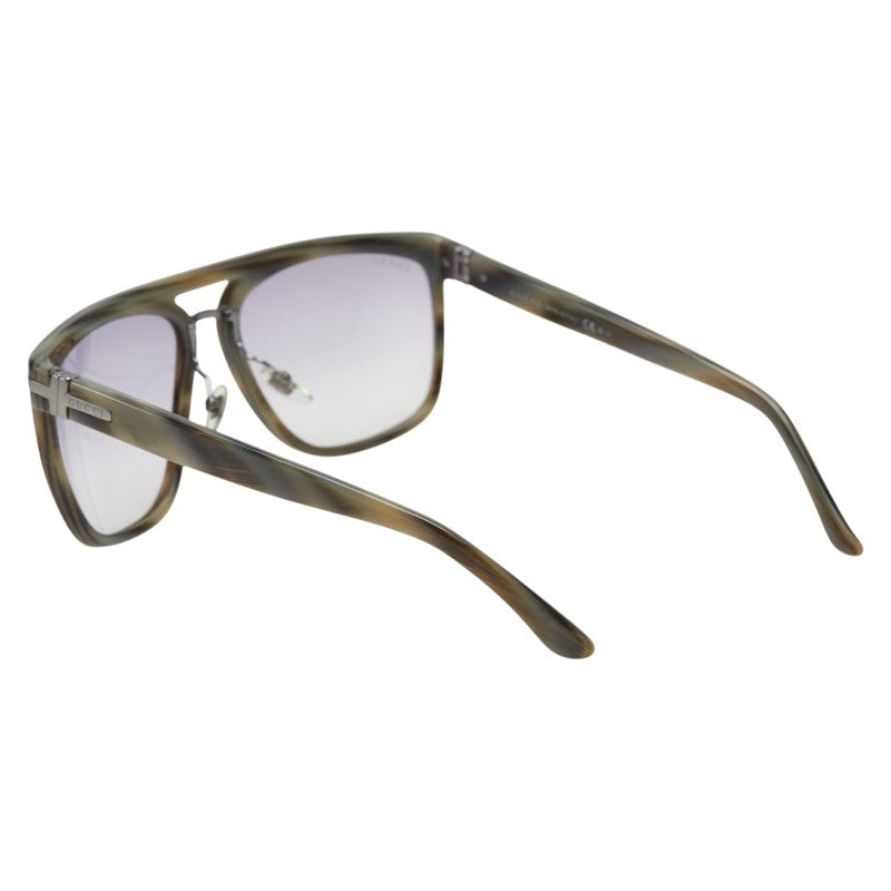 グッチ サングラス GG1028 カーキグリーン ブラウン プラスチック メンズ GUCCI 【中古】