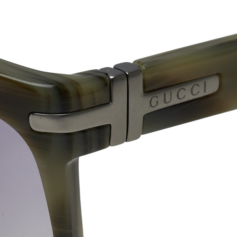 グッチ サングラス GG1028 カーキグリーン ブラウン プラスチック メンズ GUCCI 【中古】