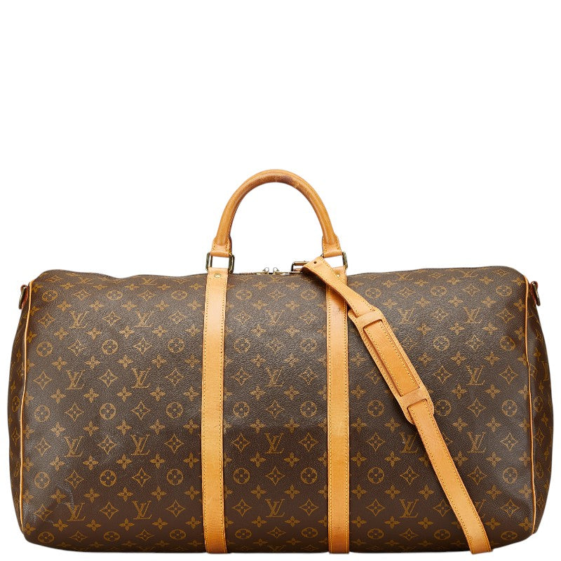 ルイ ヴィトン モノグラム キーポル バンドリエール60 ボストンバッグ ショルダーバッグ 2WAY M41412 ブラウン PVC レザー レディース LOUIS VUITTON 【中古】