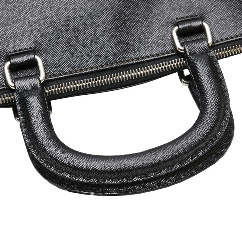 プラダ 三角ロゴプレート ビジネスバッグ ショルダーバッグ 2WAY ブラック サフィアーノ レザー レディース PRADA 【中古】