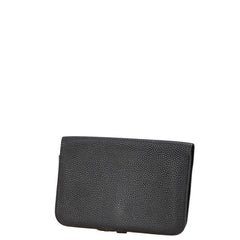 エルメス ドゴンデュオ ドゴンGM 長財布 ブラック トゴ レディース HERMES 【中古】