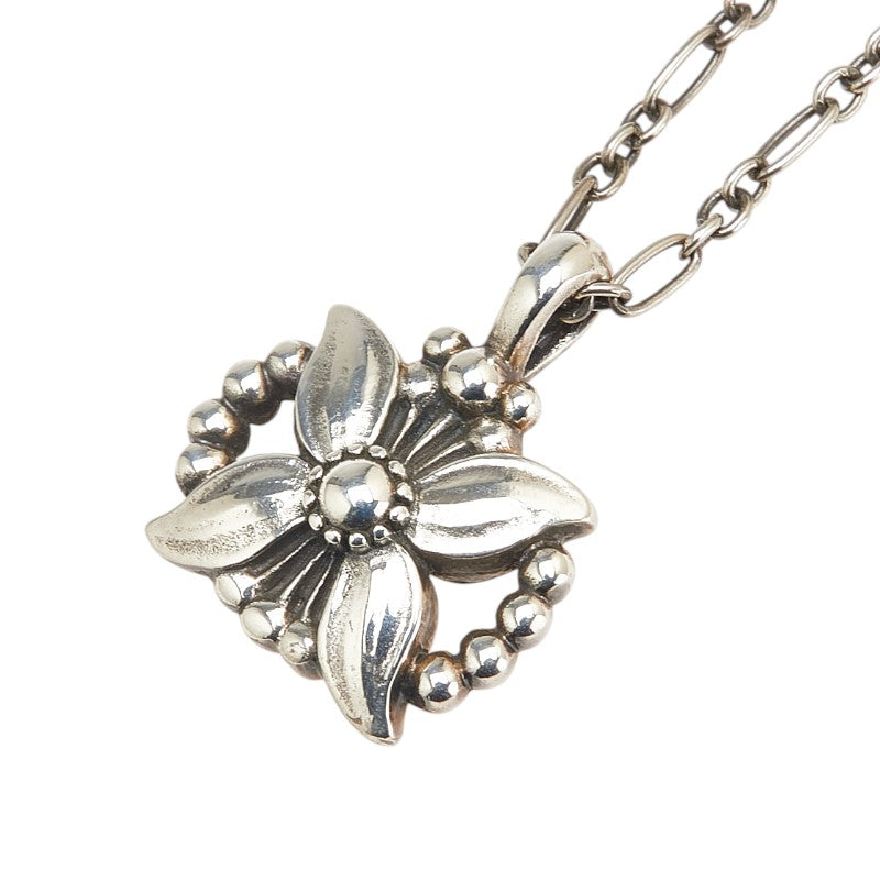 ジョージジェンセン フラワー 花 モチーフ ネックレス SV925 シルバー レディース Georg Jensen 【中古】
