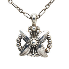 ジョージジェンセン フラワー 花 モチーフ ネックレス SV925 シルバー レディース Georg Jensen 【中古】