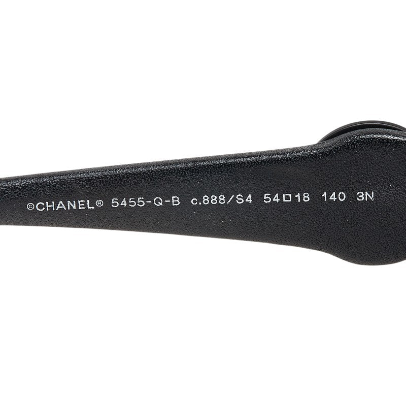 シャネル ウェリントン ココマーク サングラス 5455-Q-B 888/S4 ブラック プラスチック レザー レディース CHANEL 【中古】