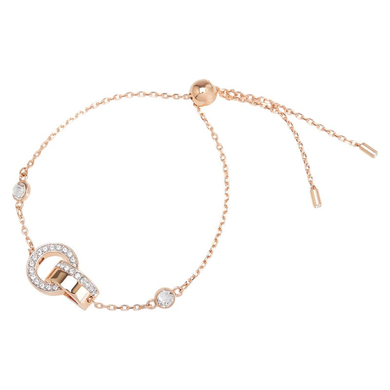 スワロフスキー ローズゴールド メッキ クリスタル Dextera インターロッキングループ ブレスレット レディース SWAROVSKI 【中古】